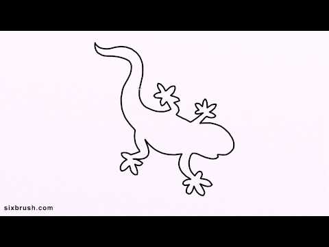 480x360 K How To Draw Lizard For Kids Step - Lizard Drawing For Kids