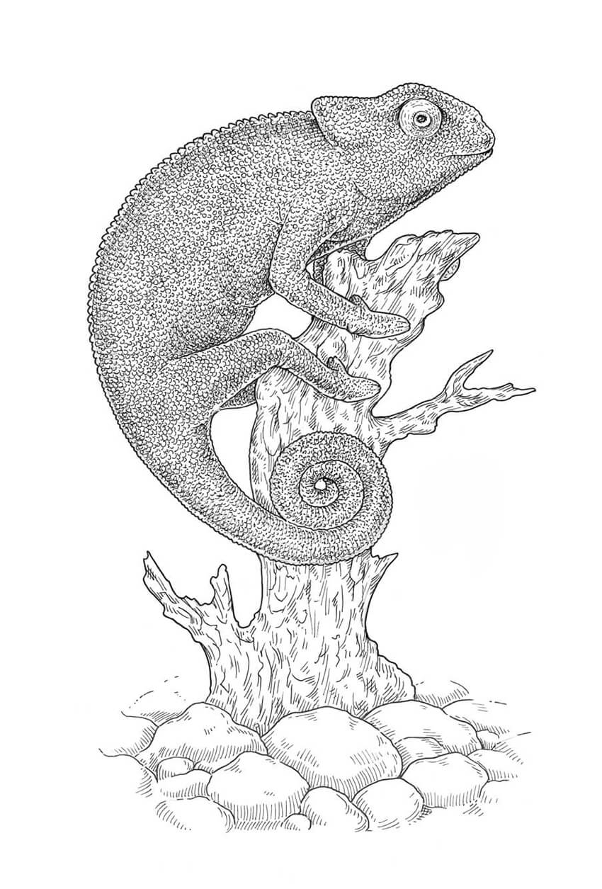 850x1255 how to draw a lizard with ink liners - Lizard Drawing Pictures