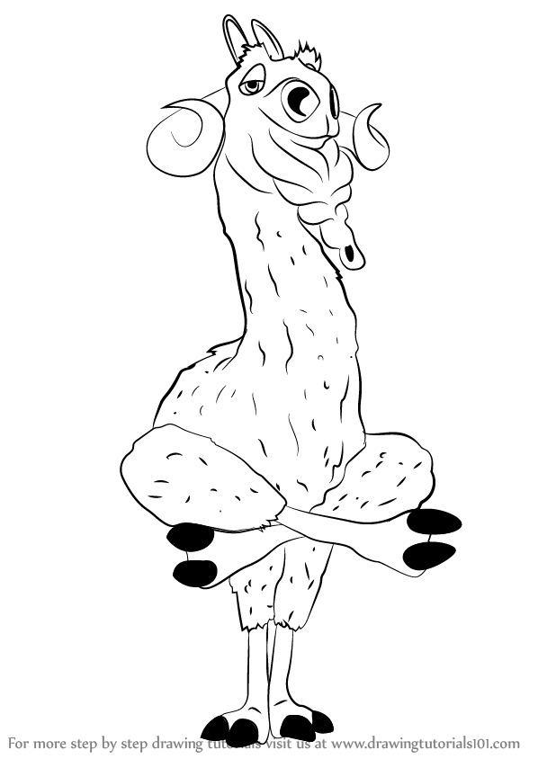 598x844 learn how to draw shangri llama from ice age - Llama Drawing Easy