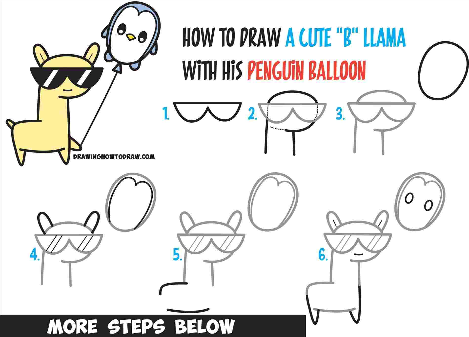 1899x1366 llama with sunglasses holding rhdrawinghowtodrawcom learn penguin - Llama Drawing Easy