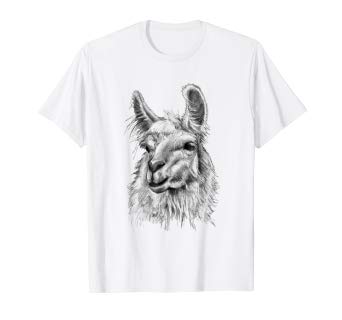 342x320 llama alpaca animal funny face drawing head t shirt - Llama Face Drawing