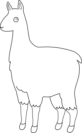 341x550 Cute Llama Line Art - Llama Line Drawing