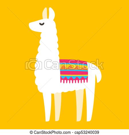 450x470 cartoon llama drawing cute cartoon llama drawing on bright - Llama Line Drawing