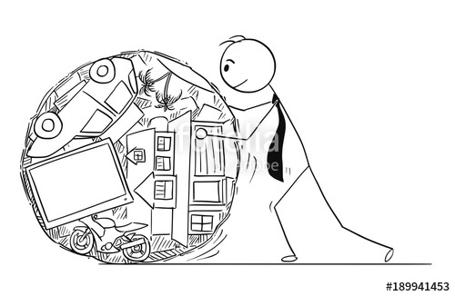 500x326 Cartoon Stick Man Drawing Conceptual Illustration Of Businessman - Loan Drawing