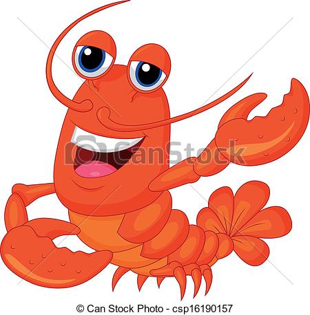 450x458 Vector Illustration Of Cute Lobster Cartoon Presenting - Lobster Cartoon Drawing
