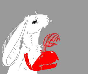 300x250 A Rabbit With Lobster Claws Drawing - Lobster Claw Drawing