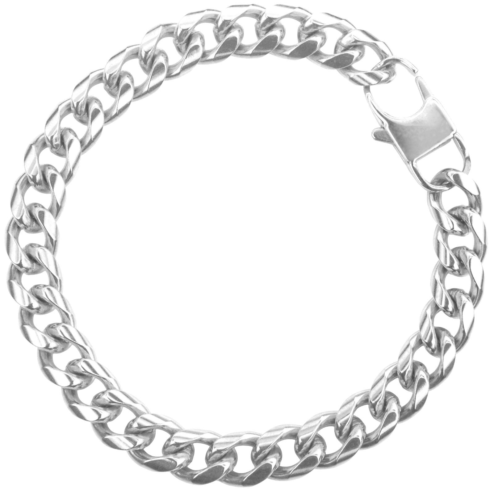1600x1600 cuban link chain bracelet lobster claw white gold - Lobster Claw Drawing