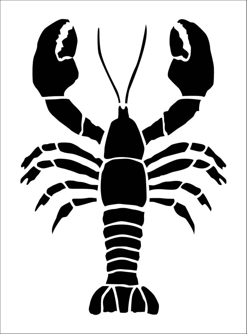 794x1075 lobster stencil lobster drawing ref gm etsy - Lobster Drawing