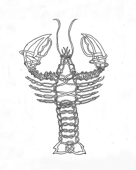 440x550 Celtic Lobster Drawing Posters - Lobster Drawing