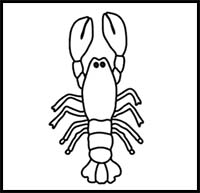 200x193 How To Draw Cartoon Lobsters Realistic Lobsters Drawing - Lobster Drawing For Kids