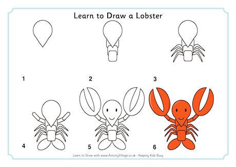 460x325 Learn To Draw A Lobster How To Draw - Lobster Drawing For Kids