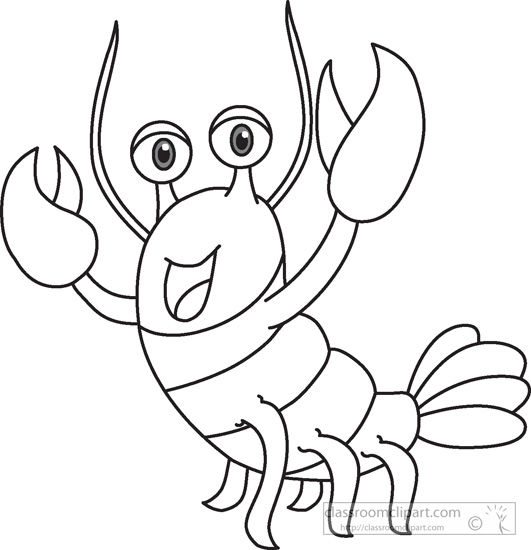 531x550 lobster outline animals clipart lobster marine life black white - Lobster Drawing For Kids