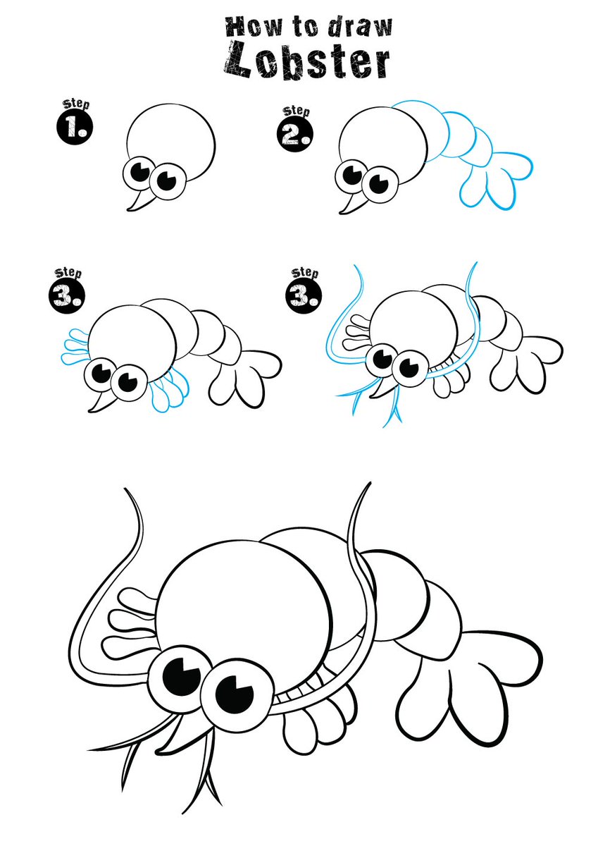 849x1200 Easy Drawing For Kids - Lobster Drawing For Kids