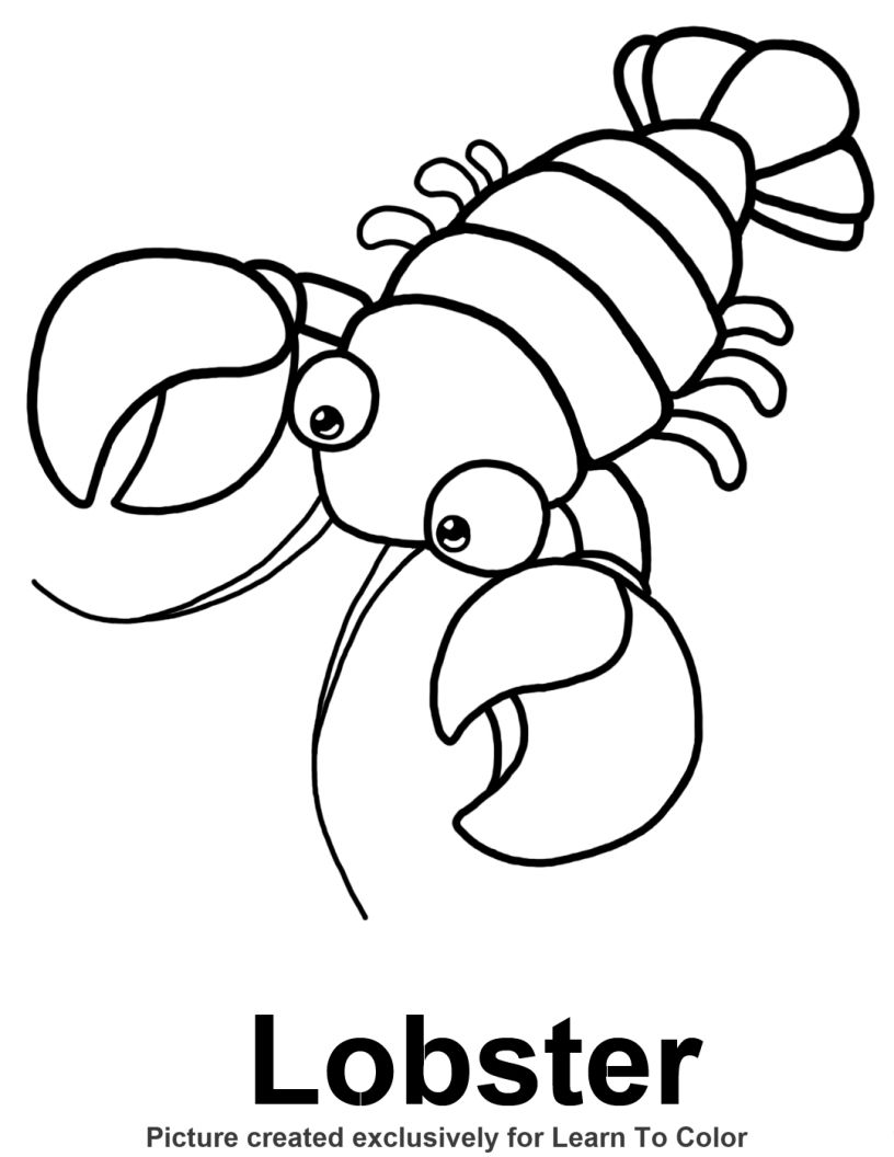 816x1056 Free Lobster Pictures For Kids Download Clip Art In Coloring - Lobster Drawing For Kids