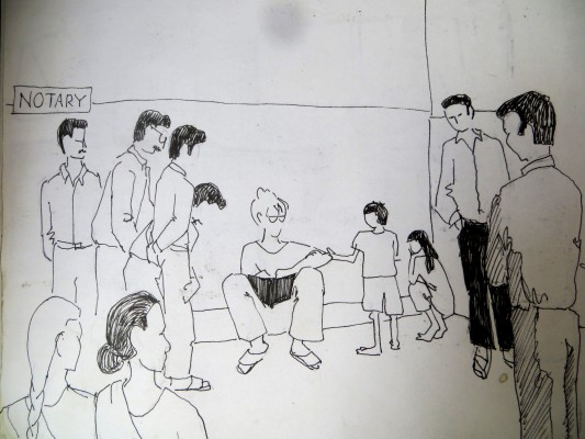 533x400 drawing people 'au pler' karen stamper - Local Drawing