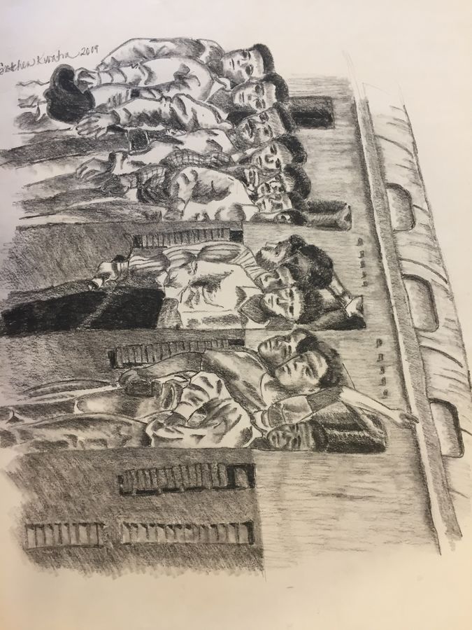 675x900 Mumbai Local Train Painting - Local Drawing