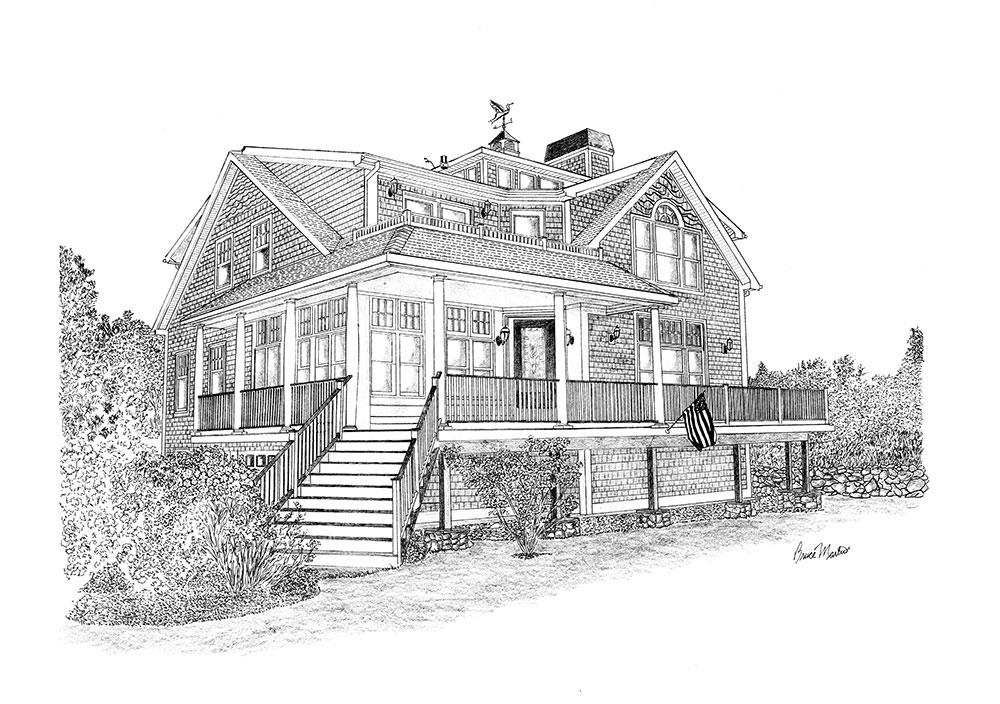 1000x704 Commission A Pen And Ink Illustration Of Your Home - Local Drawing