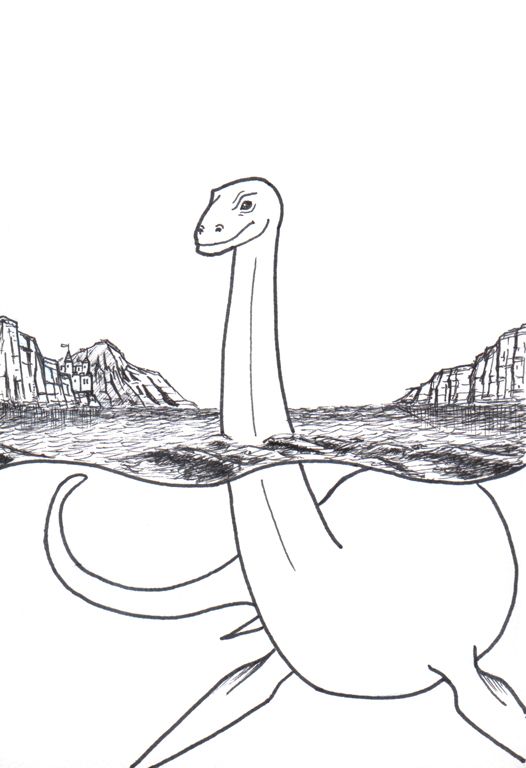 526x768 loch ness monster - Loch Ness Monster Drawing