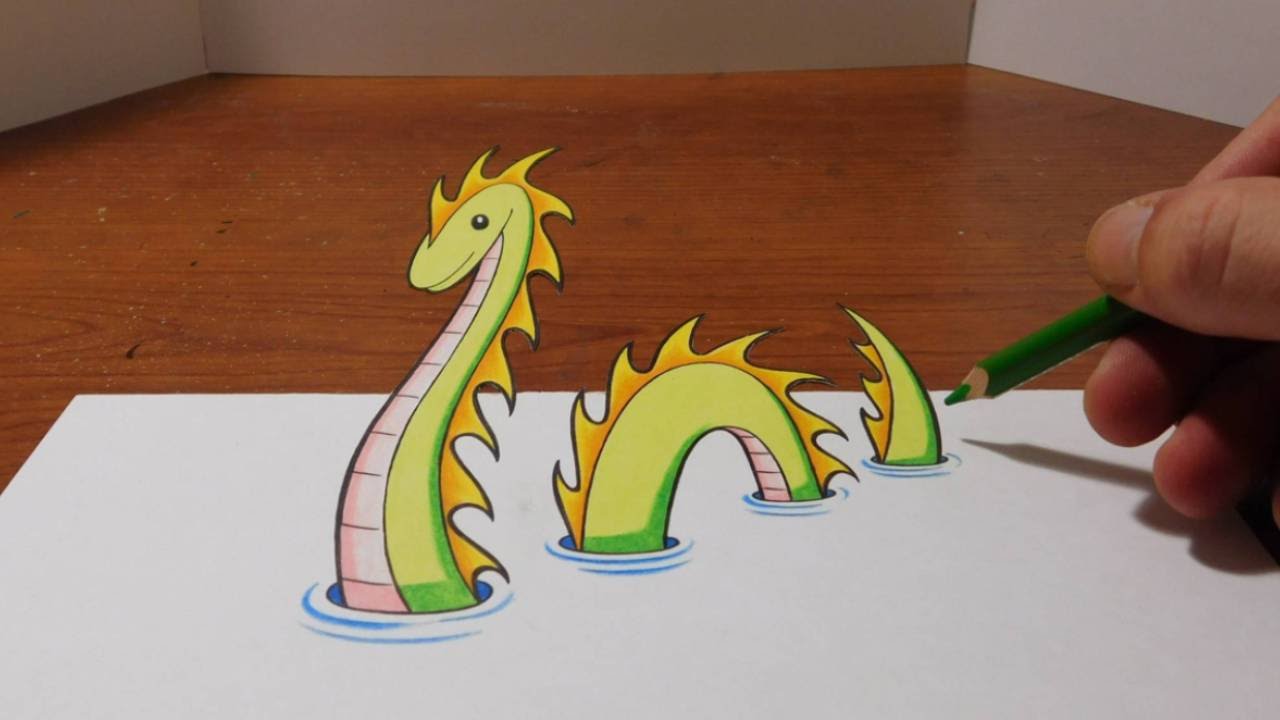 1280x720 drawing a loch ness monster - Loch Ness Monster Drawing