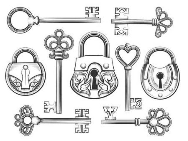 640x480 Free Drawn Lock, Download Free Clip Art - Lock And Key Drawing
