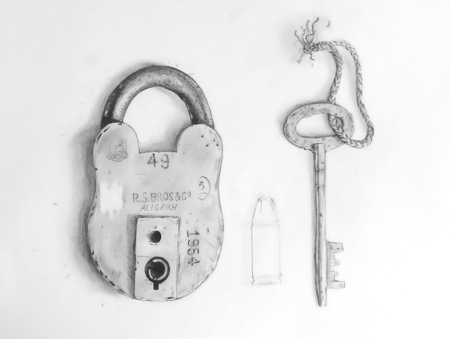 Рисование замок и ключ