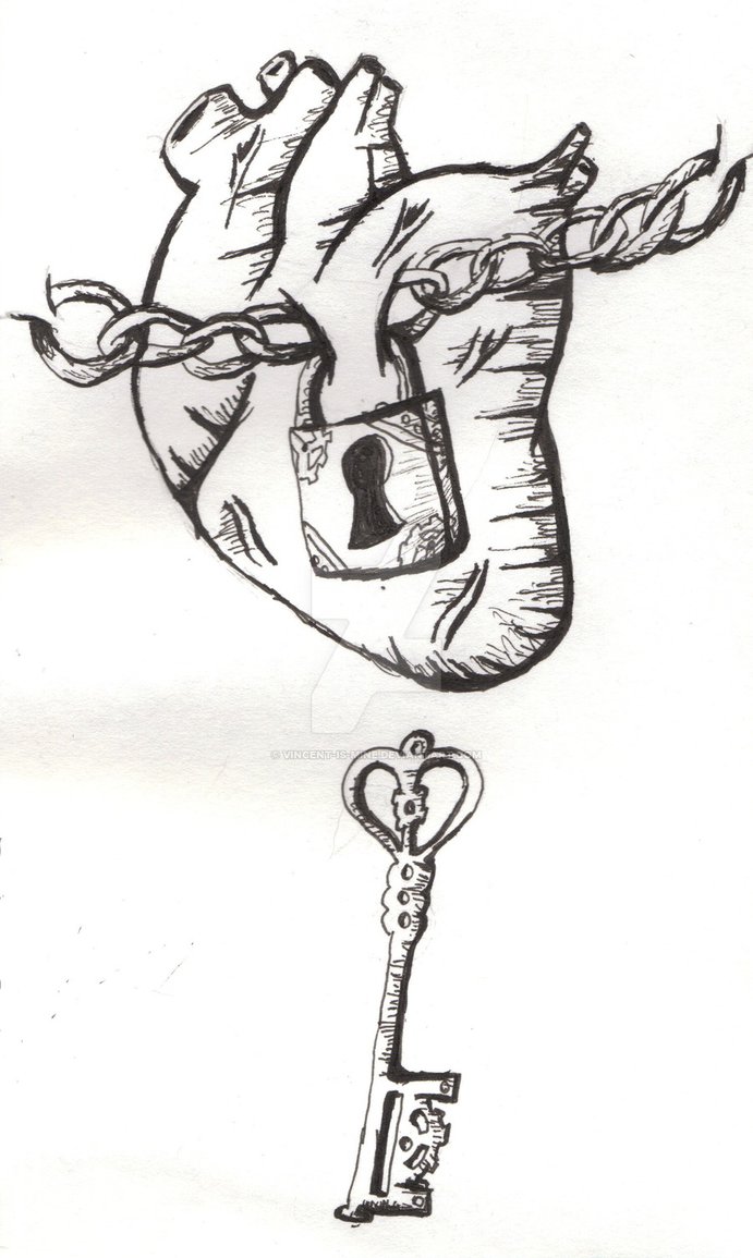 Lock And Key Heart Tattoo Design - Lock And Key Drawing. 