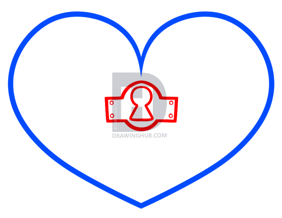 933x720 Heart Lock Drawing Lesson, Step - Lock Drawing