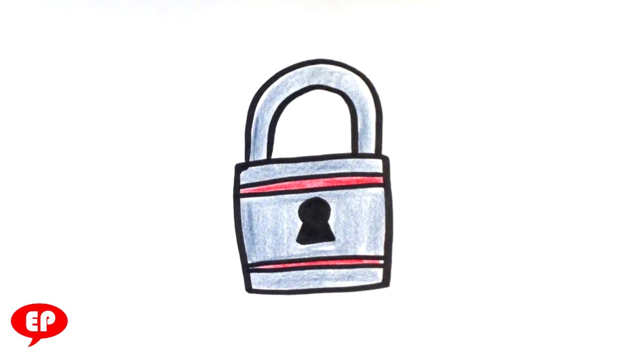 1280x720 How To Draw A Lock - Lock Drawing