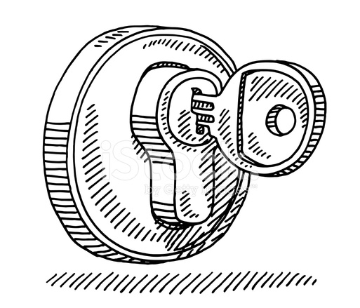 513x439 Key Lock Drawing Stock Vector - Lock Drawing