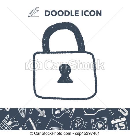 450x470 Lock Doodle Drawing - Lock Drawing