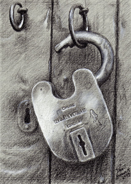429x600 Old Lock - Lock Drawing