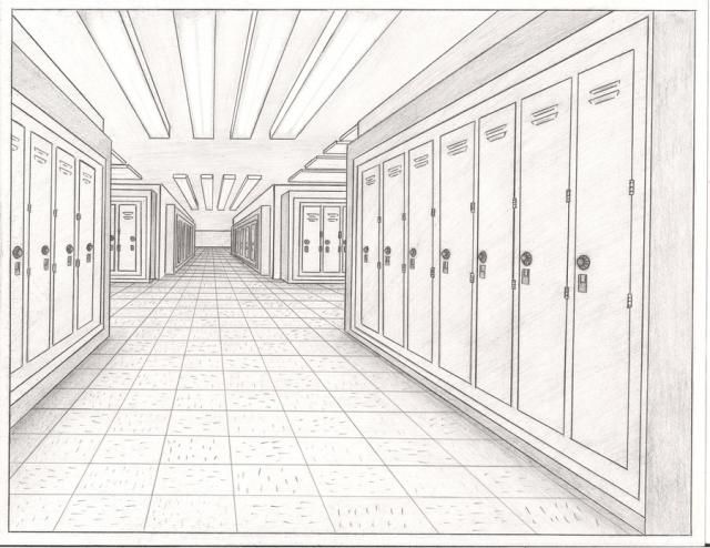 640x494 Locker Sketch Infographics One Perspective Drawing - Locker Drawing