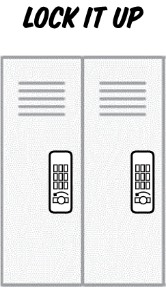243x420 Drawing Retro Locker With Keypad Lock It Up - Locker Drawing