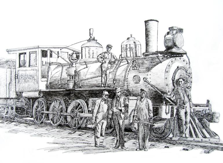 770x562 locomotive, ft smith arkansas, drawing - Locomotive Drawing