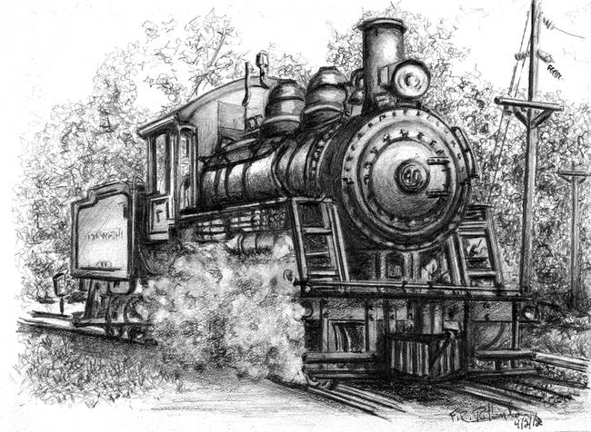 Locomotive Drawing at PaintingValley.com | Explore collection of