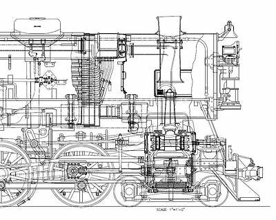 400x318 union pacific type cylinder steam locomotive - Locomotive Drawing