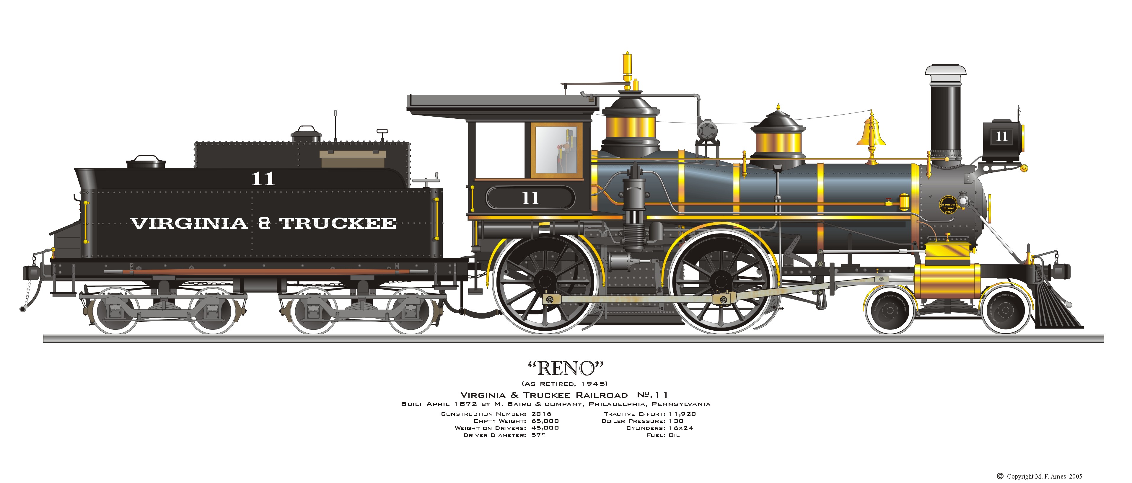 3833x1636 virginia truckee, locomotive - Locomotive Drawing