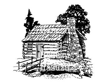 340x270 Log Cabin Drawing Etsy - Log Cabin Drawing