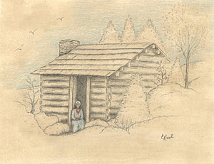 300x231 Old Log Cabin Drawings Fine Art America - Log Cabin Drawing