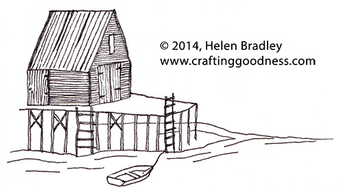 500x279 thoughts on drawing old wooden houses crafting goodness - Log Cabin Drawing