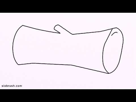 480x360 C How To Draw Cartoon Log Step - Log Drawing