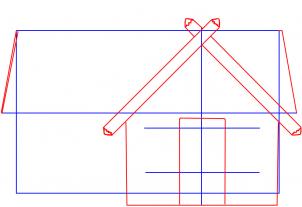 302x207 How To Draw A Log Cabin House, Step - Log House Drawing