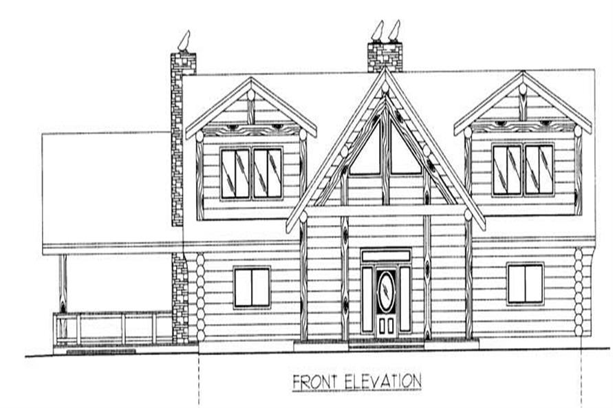 891x593 Log Cabin Home Plan - Log House Drawing