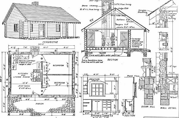 600x398 Build A Log Cabin - Log House Drawing