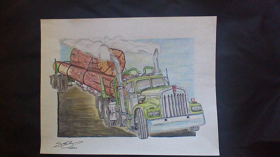 900x506 Log Truck Drawing - Log Truck Drawing