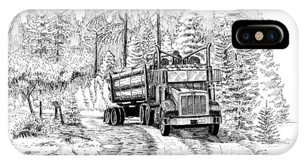 600x320 Log Trucks Iphone Cases - Log Truck Drawing