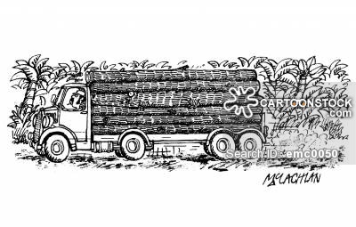 400x255 Logging Truck Cartoons And Comics - Log Truck Drawing