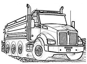 283x209 Monster Truck Coloring Pages - Log Truck Drawing