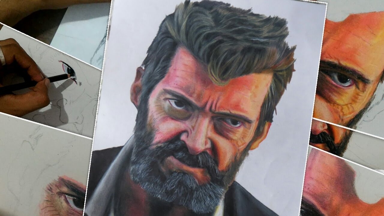 1280x720 Speed Drawing Hugh Jackman From Logan - Logan Drawing