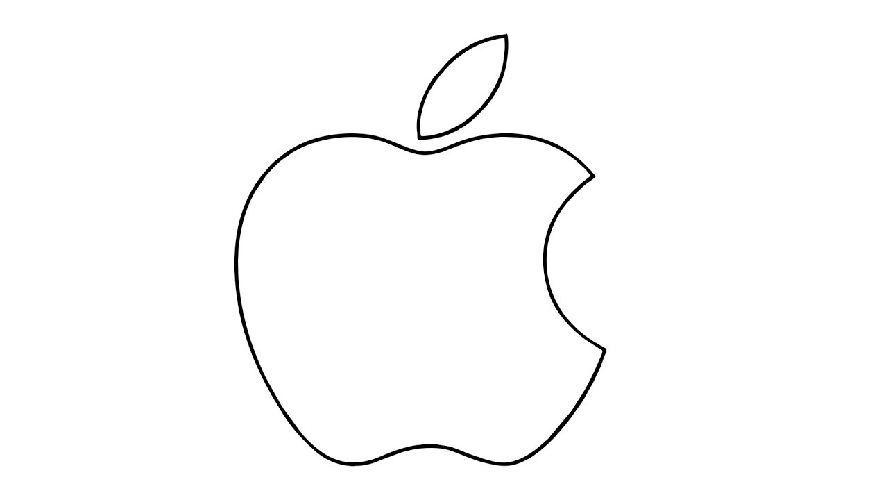1280x720 How To Draw The Apple Logo - Logo Drawing